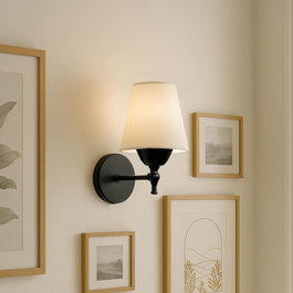 Opviq Lámpara de Pared Crema y Negro